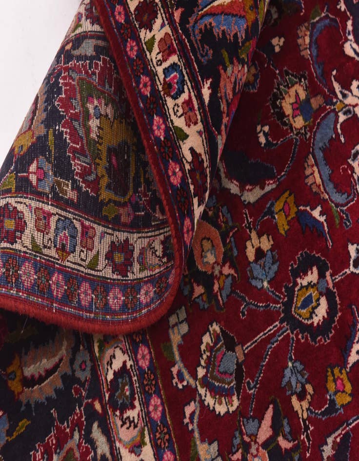 Detail image of  9' 9 x 13'  Hand Knotted Mashad Persian Wool Rug