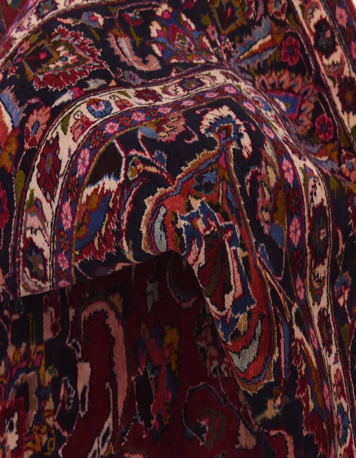 Detail image of  9' 9 x 13'  Hand Knotted Mashad Persian Wool Rug