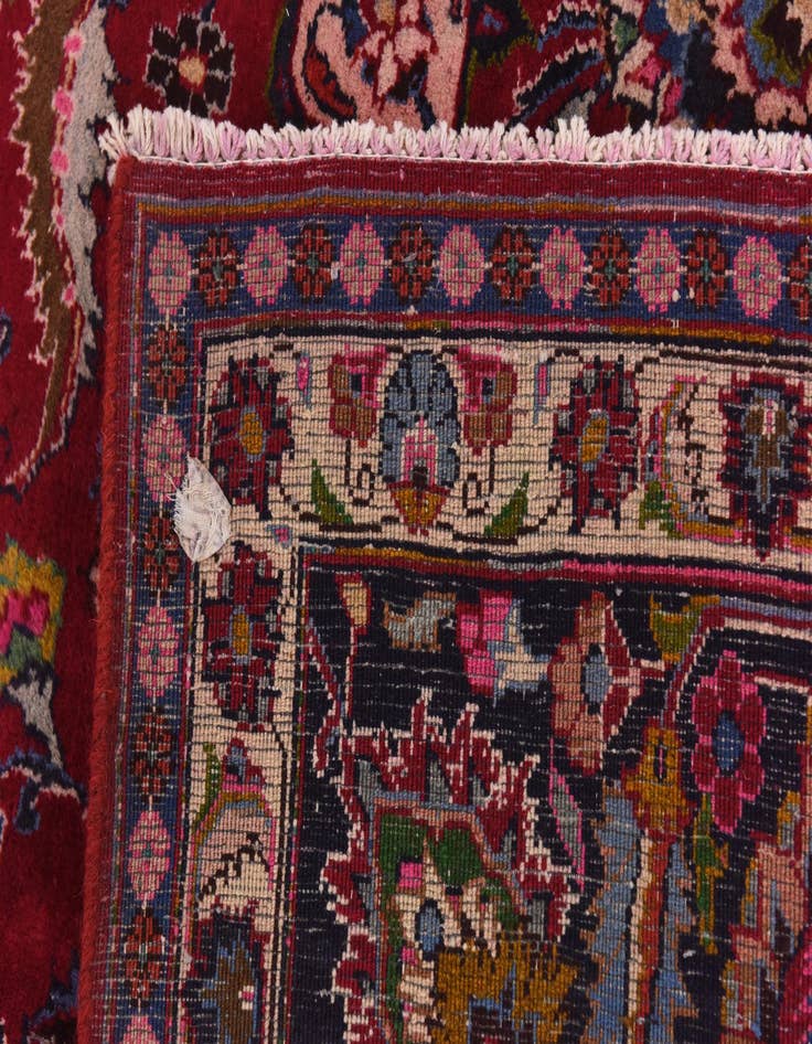 Detail image of  9' 9 x 13'  Hand Knotted Mashad Persian Wool Rug