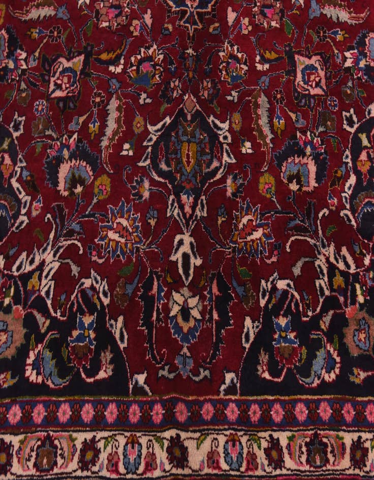 Detail image of  9' 9 x 13'  Hand Knotted Mashad Persian Wool Rug