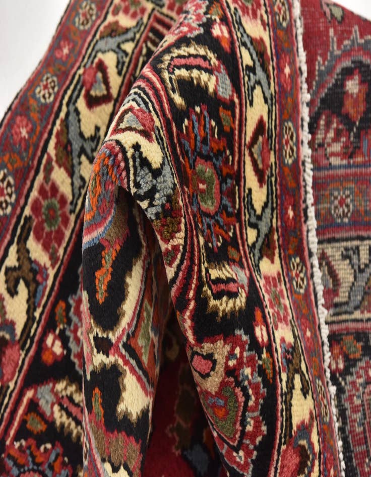 Detail image of  9' 5 x 12' 7  Hand Knotted Mashad Persian Wool Rug