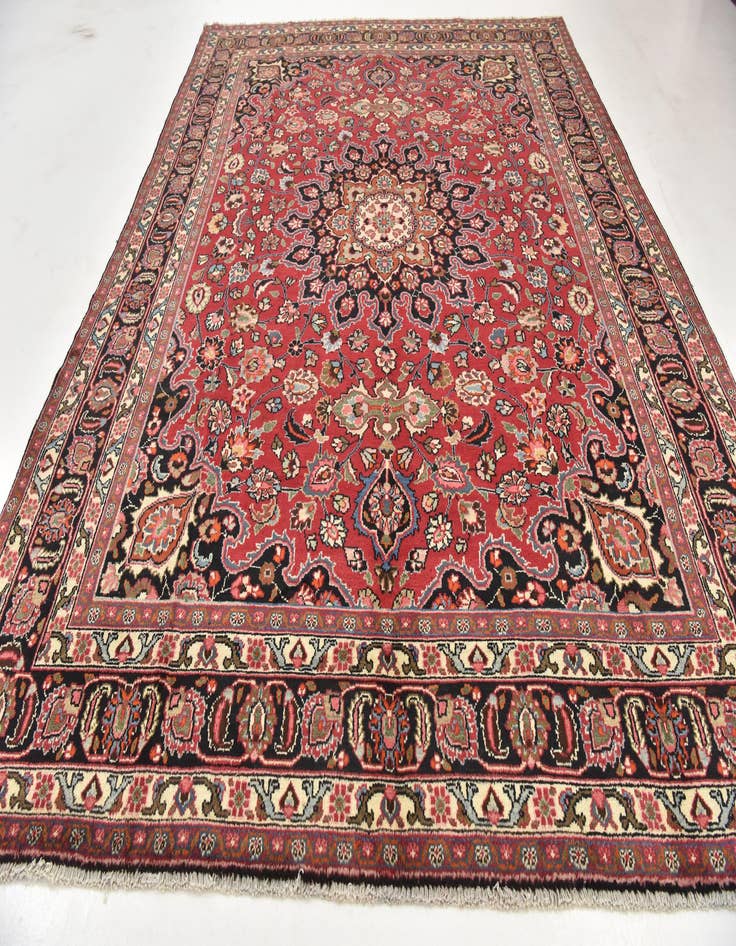 Detail image of  9' 5 x 12' 7  Hand Knotted Mashad Persian Wool Rug