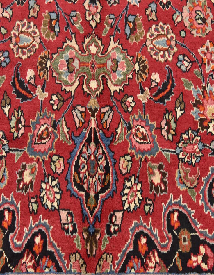 Detail image of  9' 5 x 12' 7  Hand Knotted Mashad Persian Wool Rug