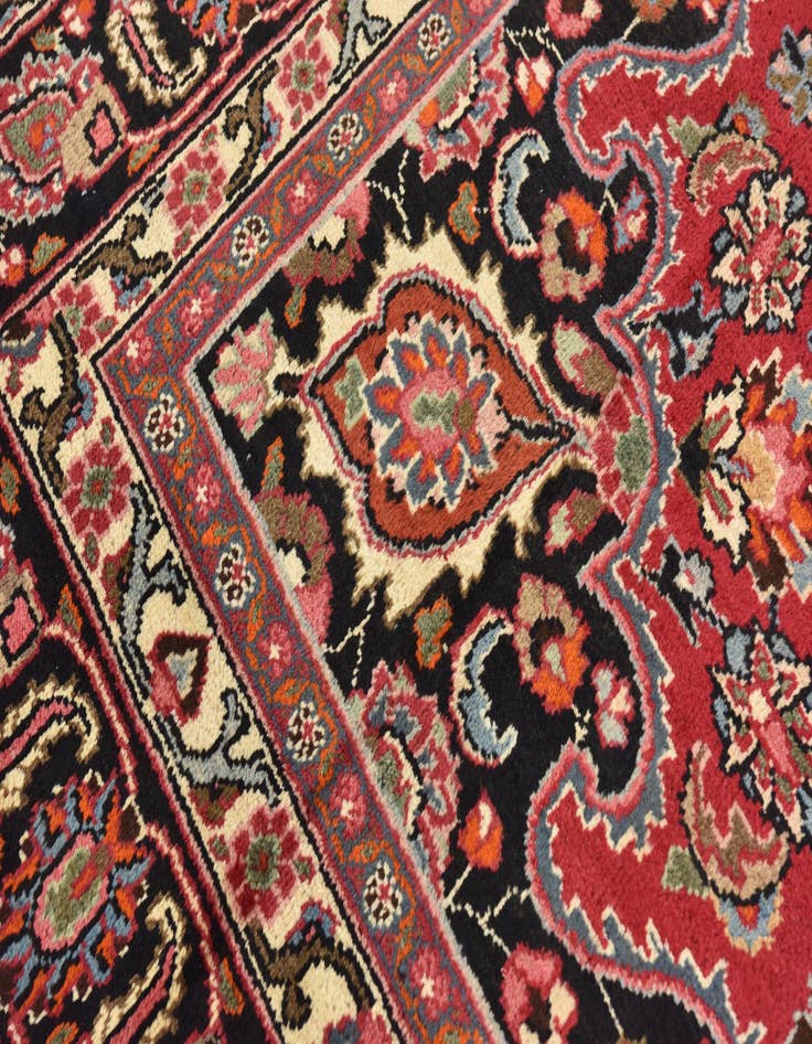 Detail image of  9' 5 x 12' 7  Hand Knotted Mashad Persian Wool Rug