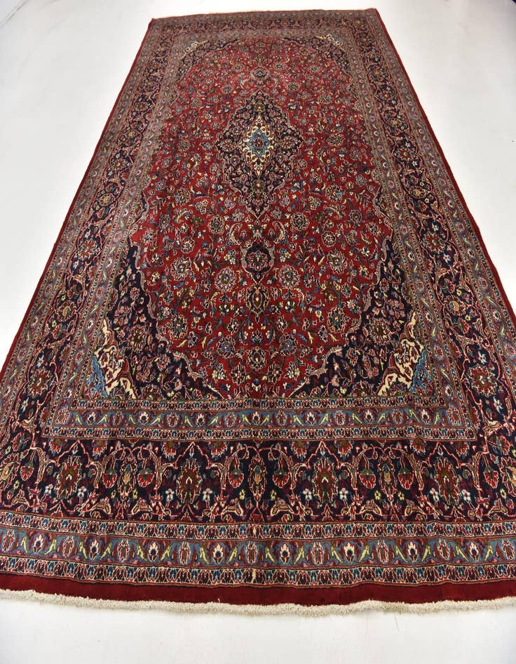 Detail image of  9' 8 x 13' 8  Hand Knotted Mashad Persian Wool Rug