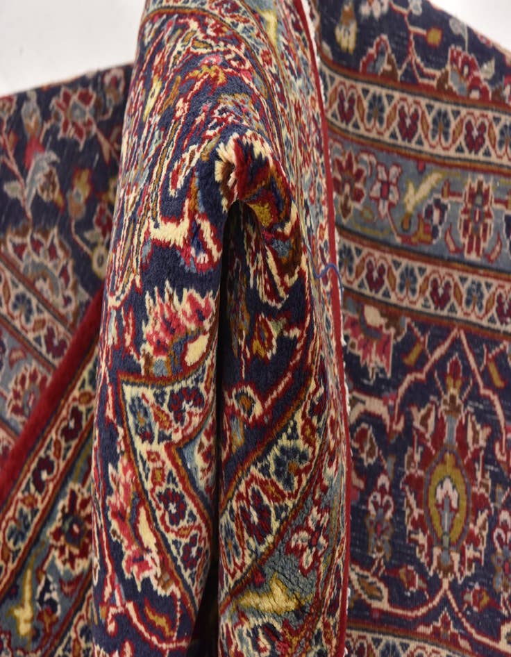 Detail image of  9' 7 x 13'  Hand Knotted Mashad Persian Wool Rug