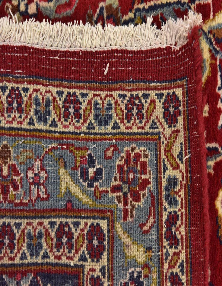 Detail image of  9' 7 x 13'  Hand Knotted Mashad Persian Wool Rug