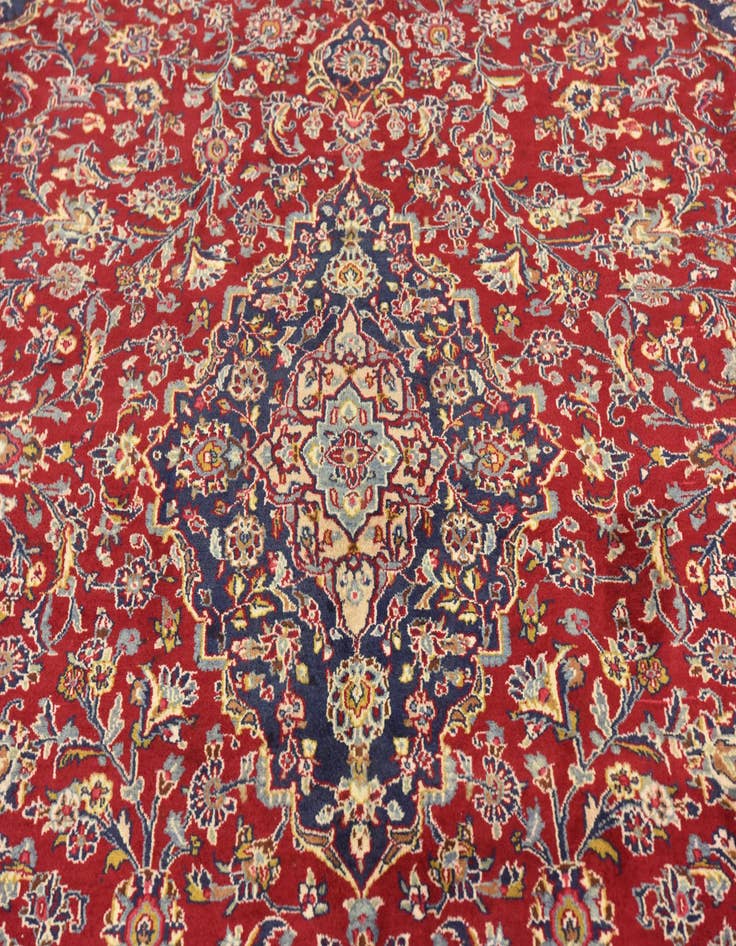 Detail image of  9' 7 x 13'  Hand Knotted Mashad Persian Wool Rug