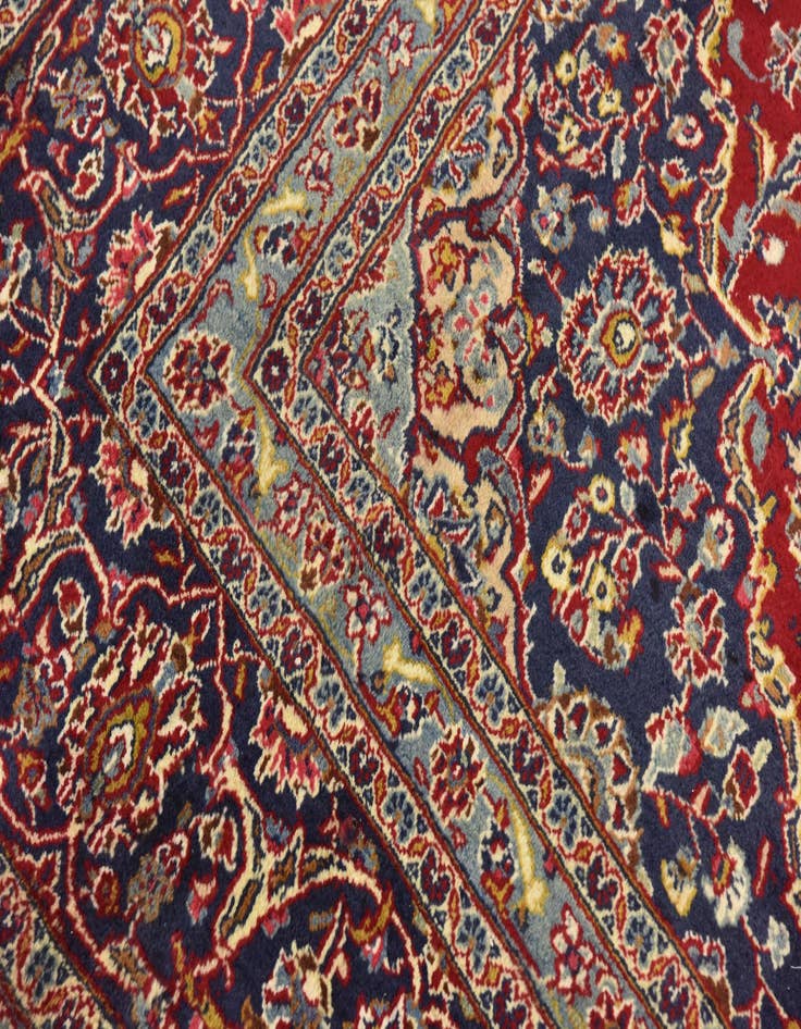 Detail image of  9' 7 x 13'  Hand Knotted Mashad Persian Wool Rug