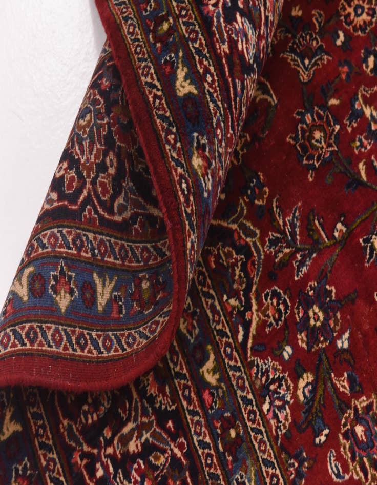 Detail image of  9' 8 x 12' 9  Hand Knotted Mashad Persian Wool Rug