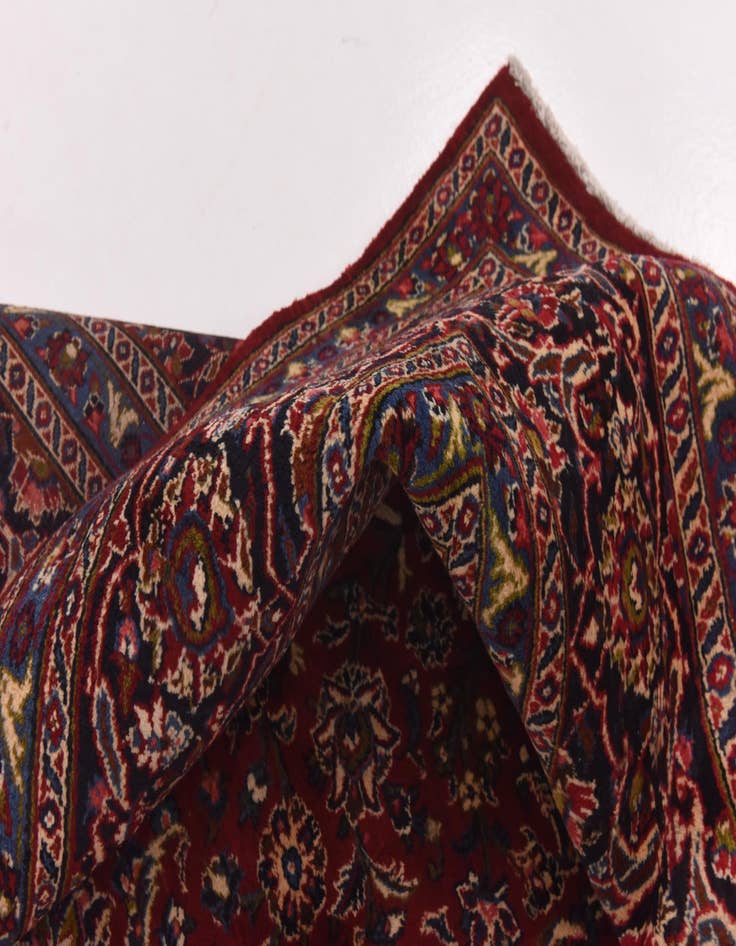 Detail image of  9' 8 x 12' 9  Hand Knotted Mashad Persian Wool Rug