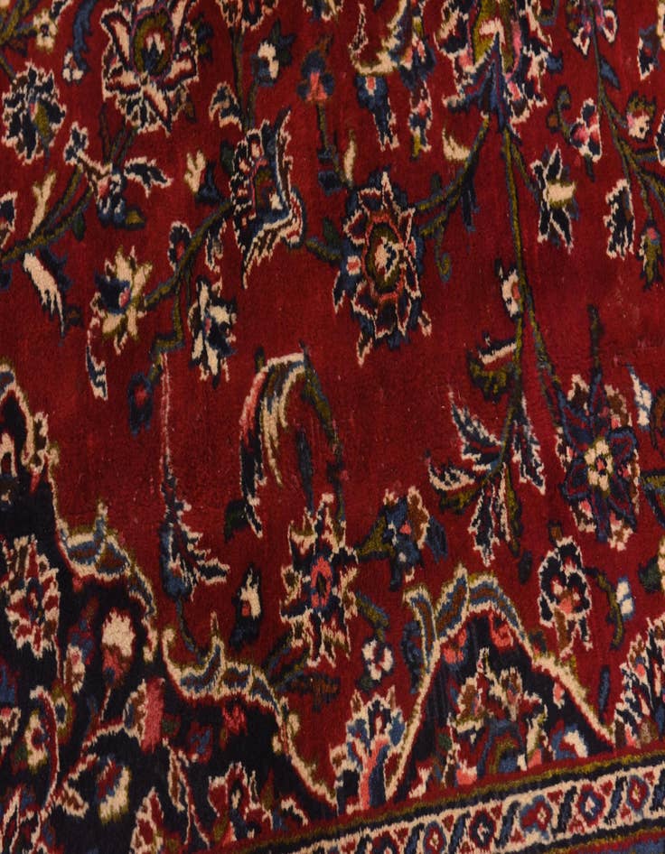 Detail image of  9' 8 x 12' 9  Hand Knotted Mashad Persian Wool Rug