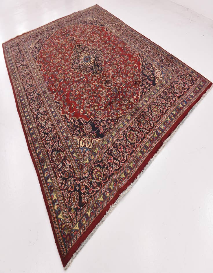 Detail image of  9' 8 x 12' 9  Hand Knotted Mashad Persian Wool Rug