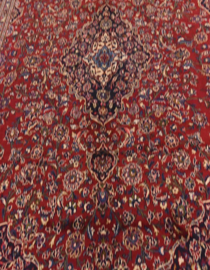 Detail image of  9' 8 x 12' 9  Hand Knotted Mashad Persian Wool Rug