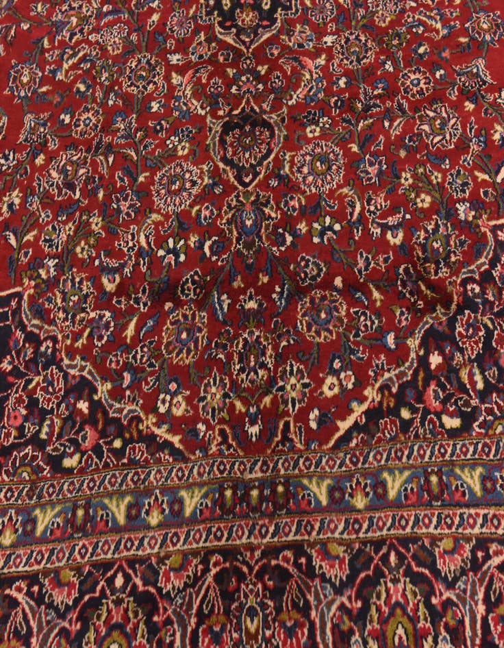 Detail image of  9' 8 x 12' 9  Hand Knotted Mashad Persian Wool Rug