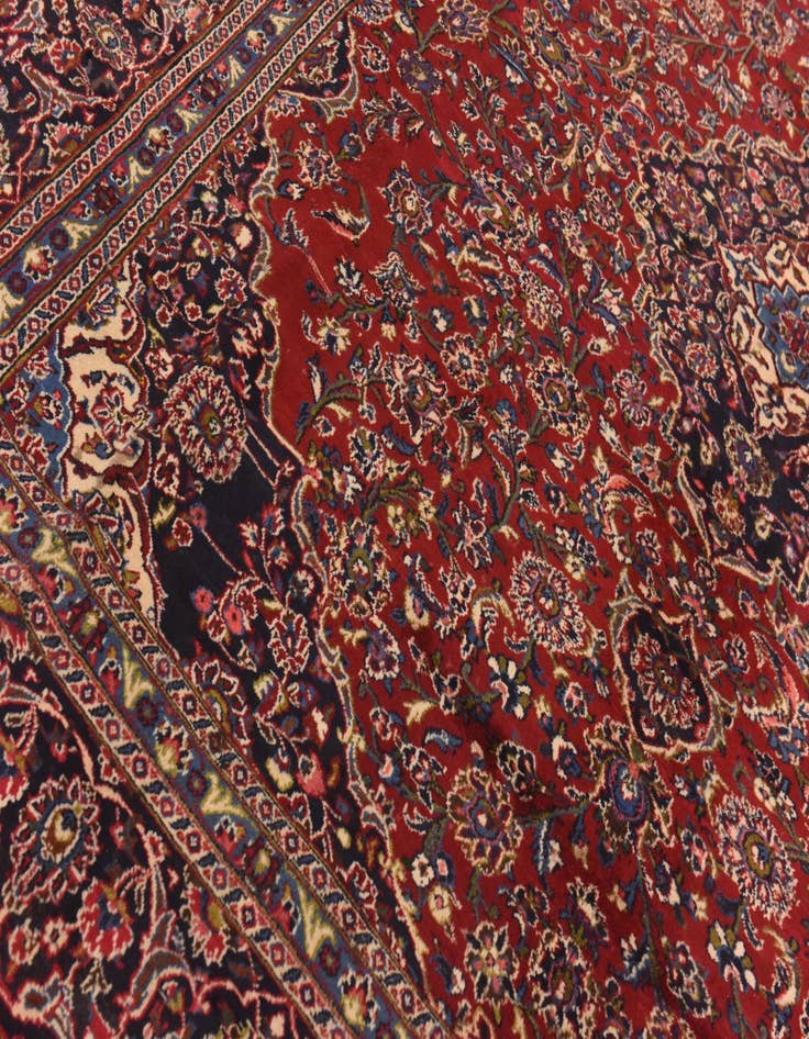 Detail image of  9' 8 x 12' 9  Hand Knotted Mashad Persian Wool Rug