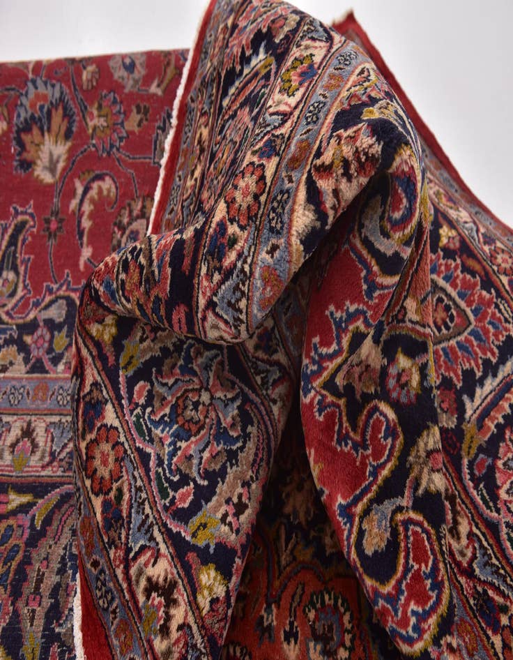 Detail image of  9' 8 x 12' 8  Hand Knotted Mashad Persian Wool Rug