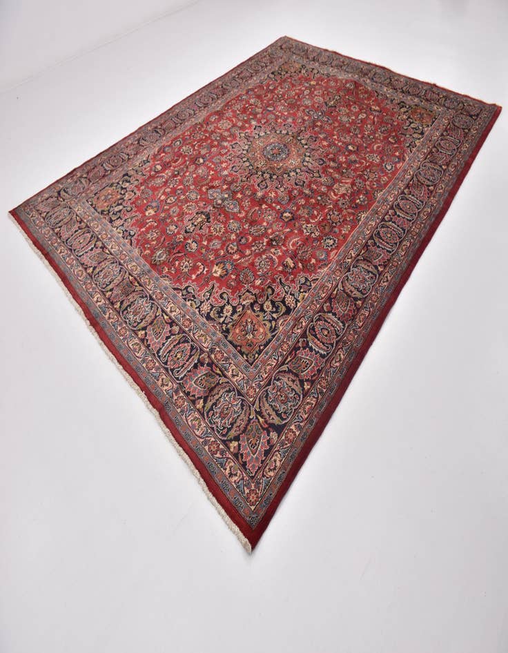 Detail image of  9' 8 x 12' 8  Hand Knotted Mashad Persian Wool Rug