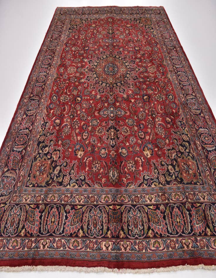 Detail image of  9' 8 x 12' 8  Hand Knotted Mashad Persian Wool Rug