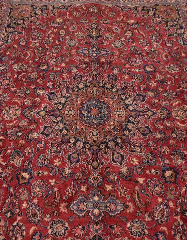 Detail image of  9' 8 x 12' 8  Hand Knotted Mashad Persian Wool Rug