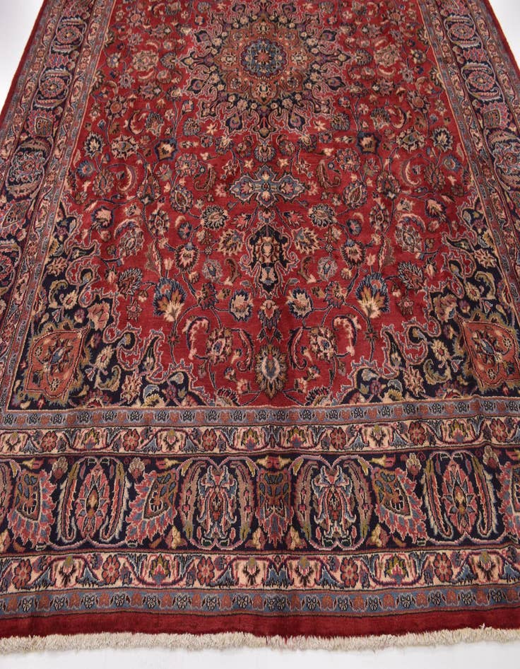 Detail image of  9' 8 x 12' 8  Hand Knotted Mashad Persian Wool Rug