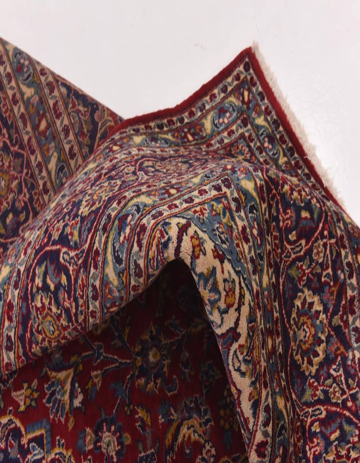 Detail image of  9' 7 x 13'  Hand Knotted Mashad Persian Wool Rug