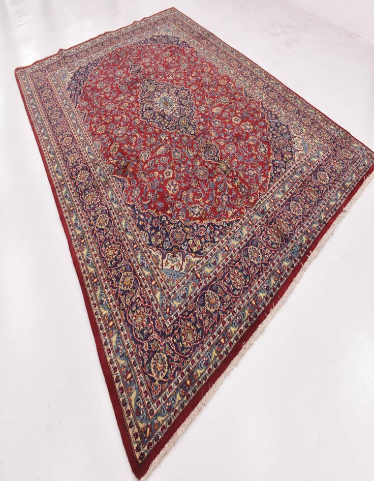 Detail image of  9' 7 x 13'  Hand Knotted Mashad Persian Wool Rug