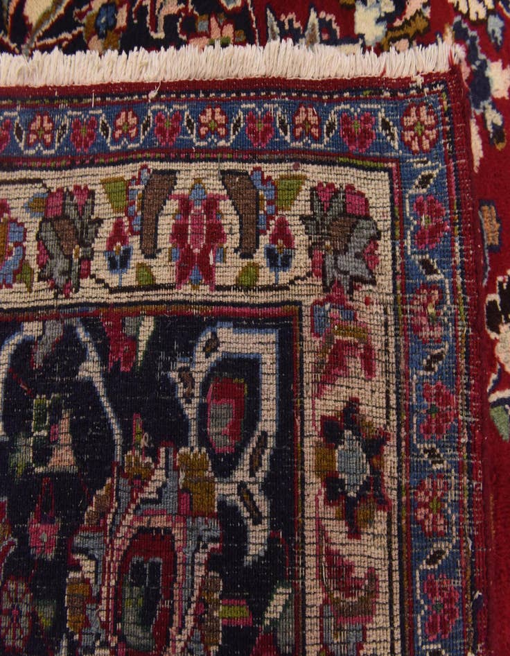 Detail image of  9' 6 x 12' 7  Hand Knotted Mashad Persian Wool Rug