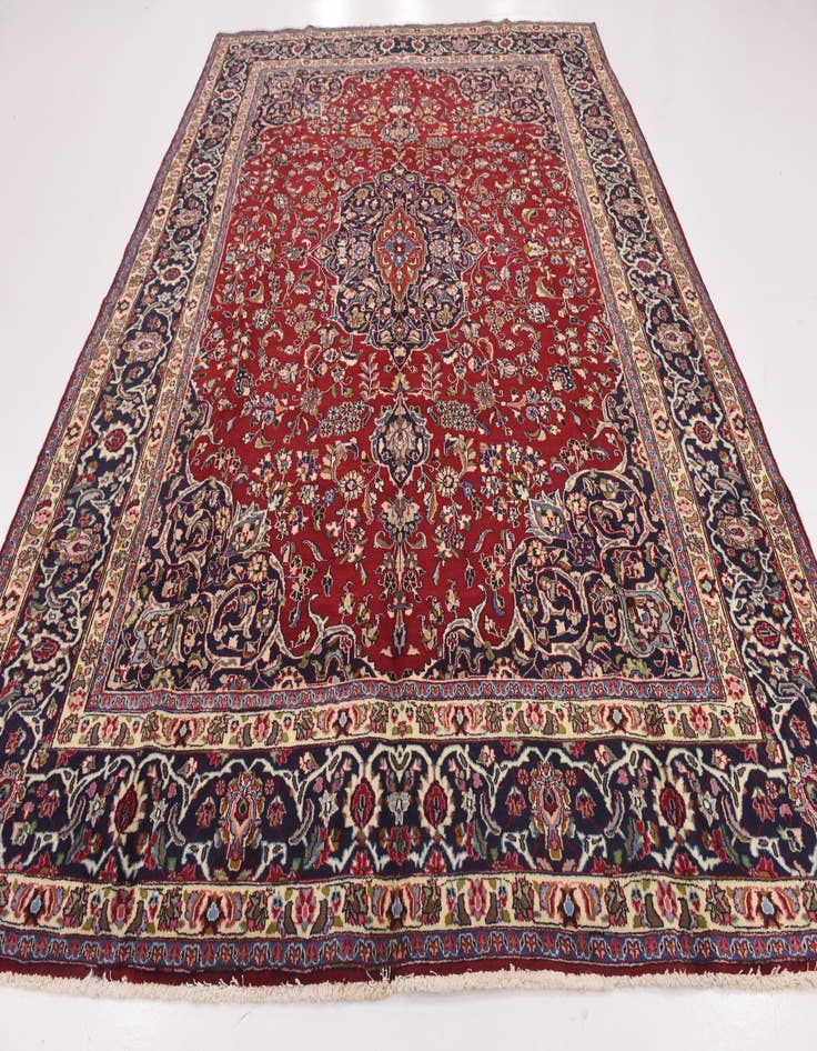 Detail image of  9' 6 x 12' 7  Hand Knotted Mashad Persian Wool Rug