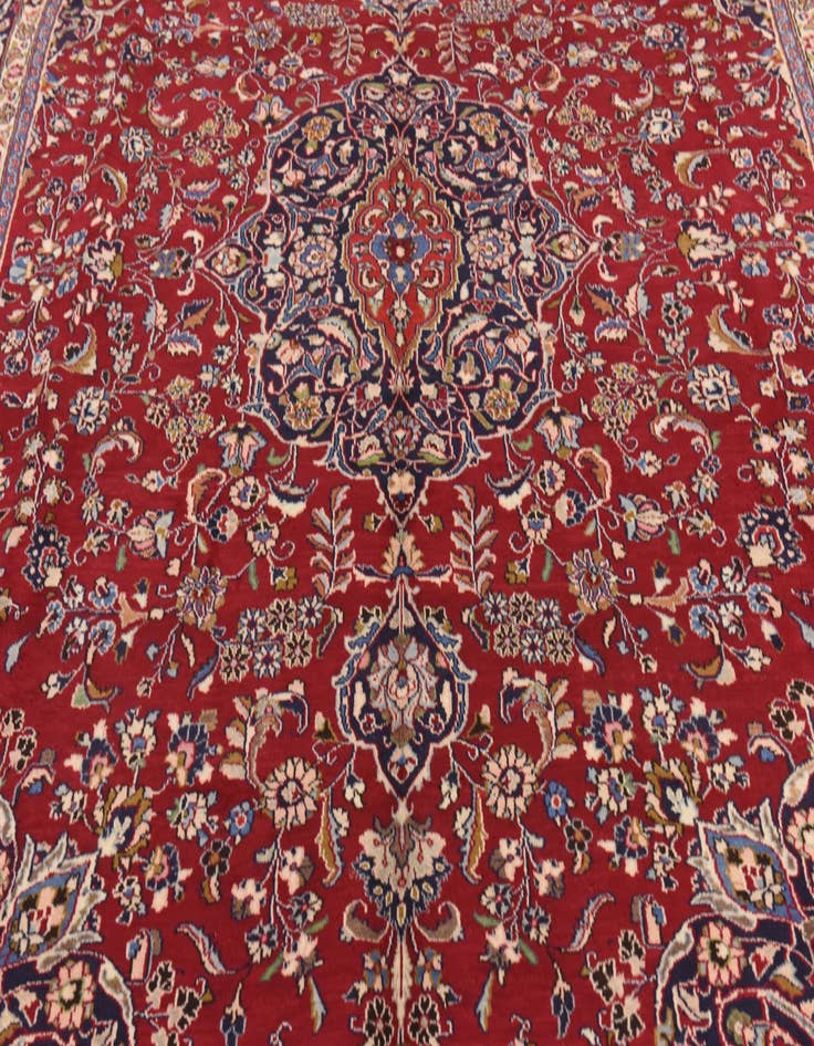 Detail image of  9' 6 x 12' 7  Hand Knotted Mashad Persian Wool Rug