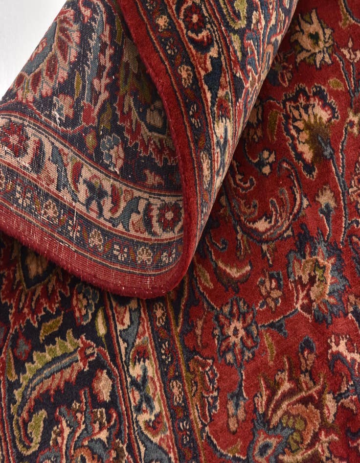 Detail image of  9' 7 x 12' 9  Hand Knotted Mashad Persian Wool Rug