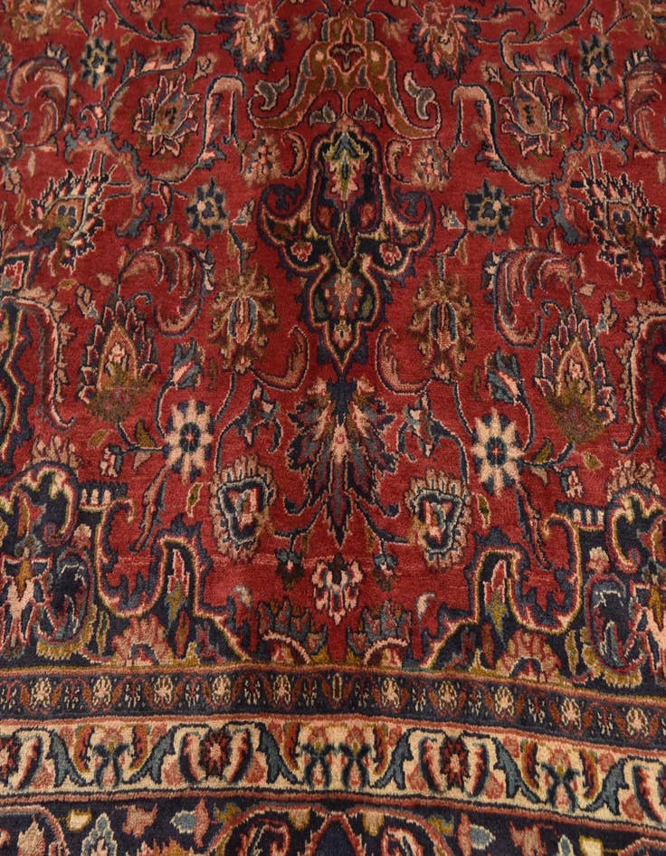 Detail image of  9' 7 x 12' 9  Hand Knotted Mashad Persian Wool Rug