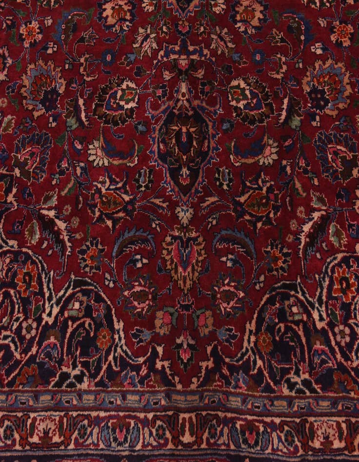 Detail image of  9' 9 x 12' 8  Hand Knotted Mashad Persian Wool Rug