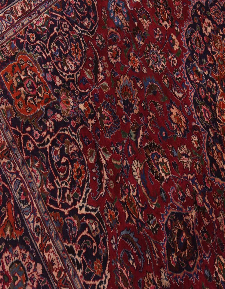 Detail image of  9' 9 x 12' 8  Hand Knotted Mashad Persian Wool Rug