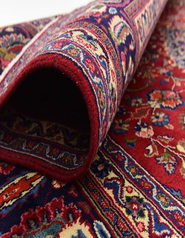 Detail image of  9' 7 x 12' 9  Hand Knotted Mashad Persian Wool Rug