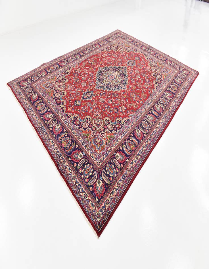 Detail image of  9' 7 x 12' 9  Hand Knotted Mashad Persian Wool Rug