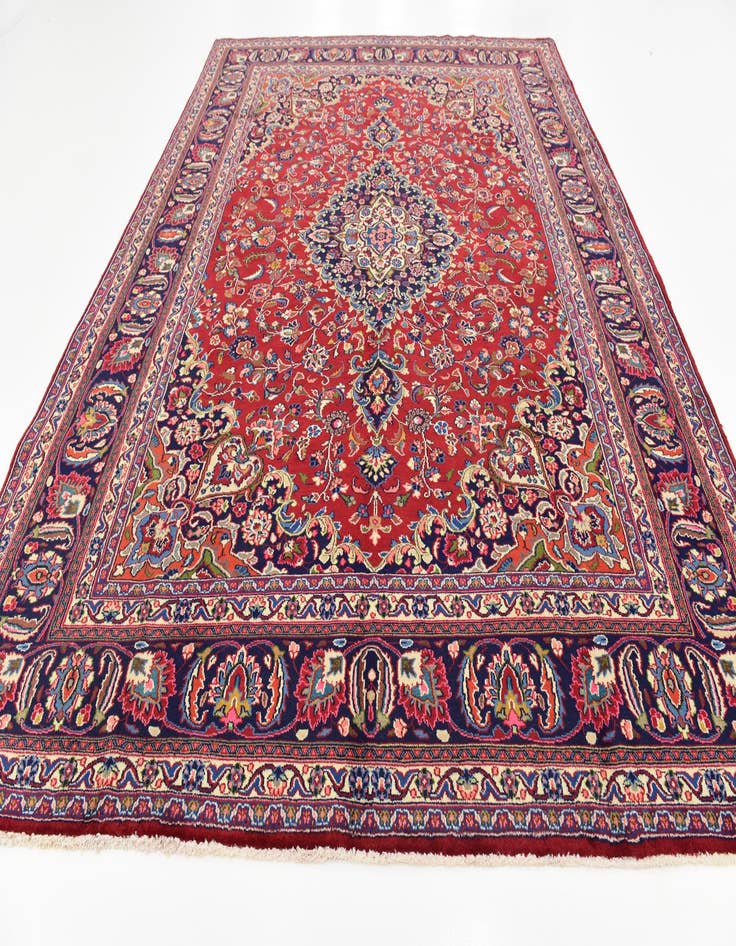 Detail image of  9' 7 x 12' 9  Hand Knotted Mashad Persian Wool Rug