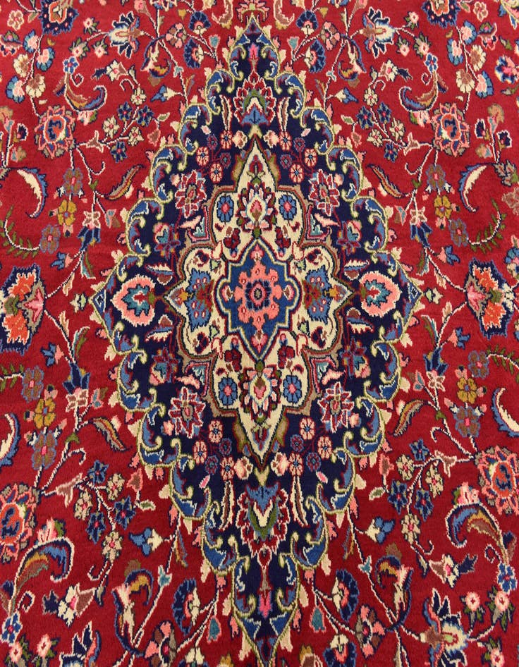 Detail image of  9' 7 x 12' 9  Hand Knotted Mashad Persian Wool Rug