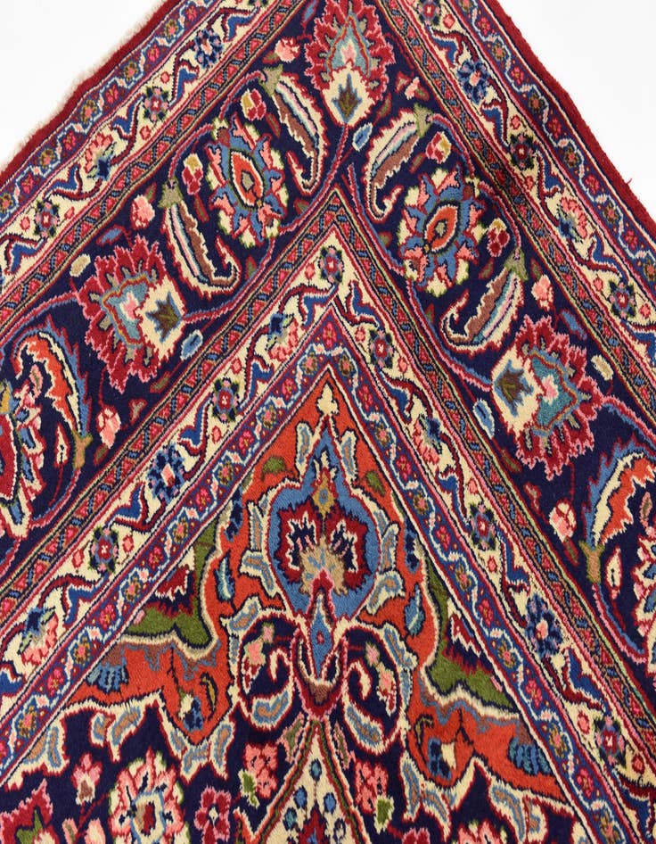 Detail image of  9' 7 x 12' 9  Hand Knotted Mashad Persian Wool Rug
