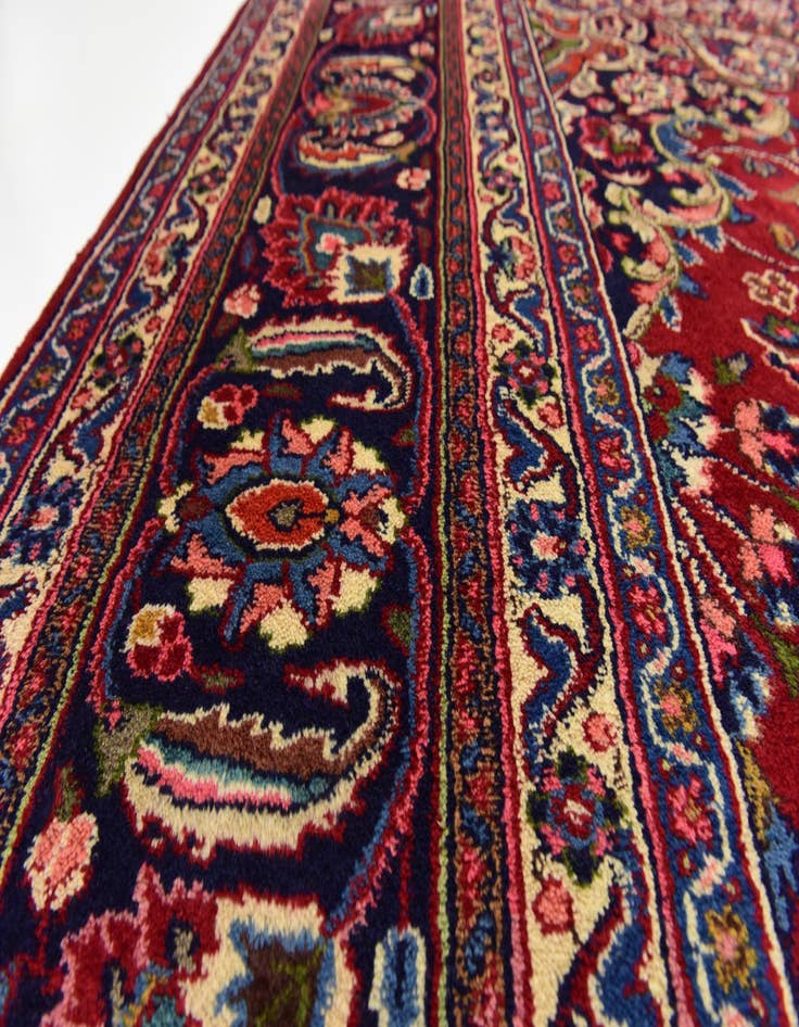 Detail image of  9' 7 x 12' 9  Hand Knotted Mashad Persian Wool Rug