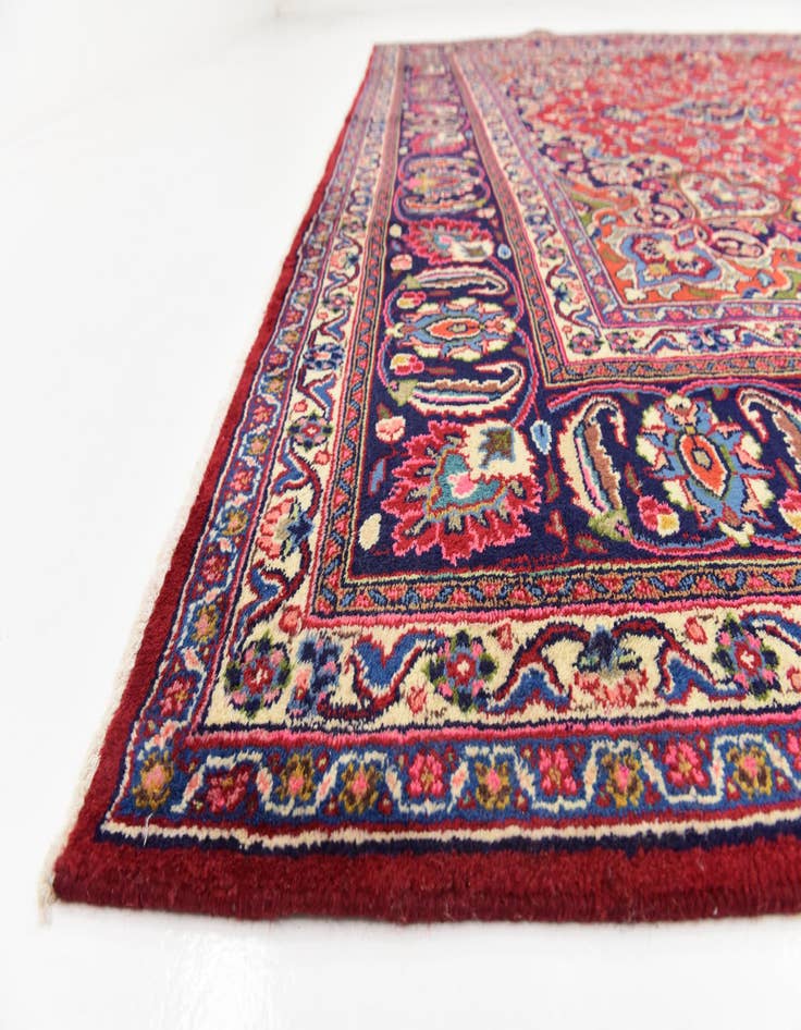 Detail image of  9' 7 x 12' 9  Hand Knotted Mashad Persian Wool Rug