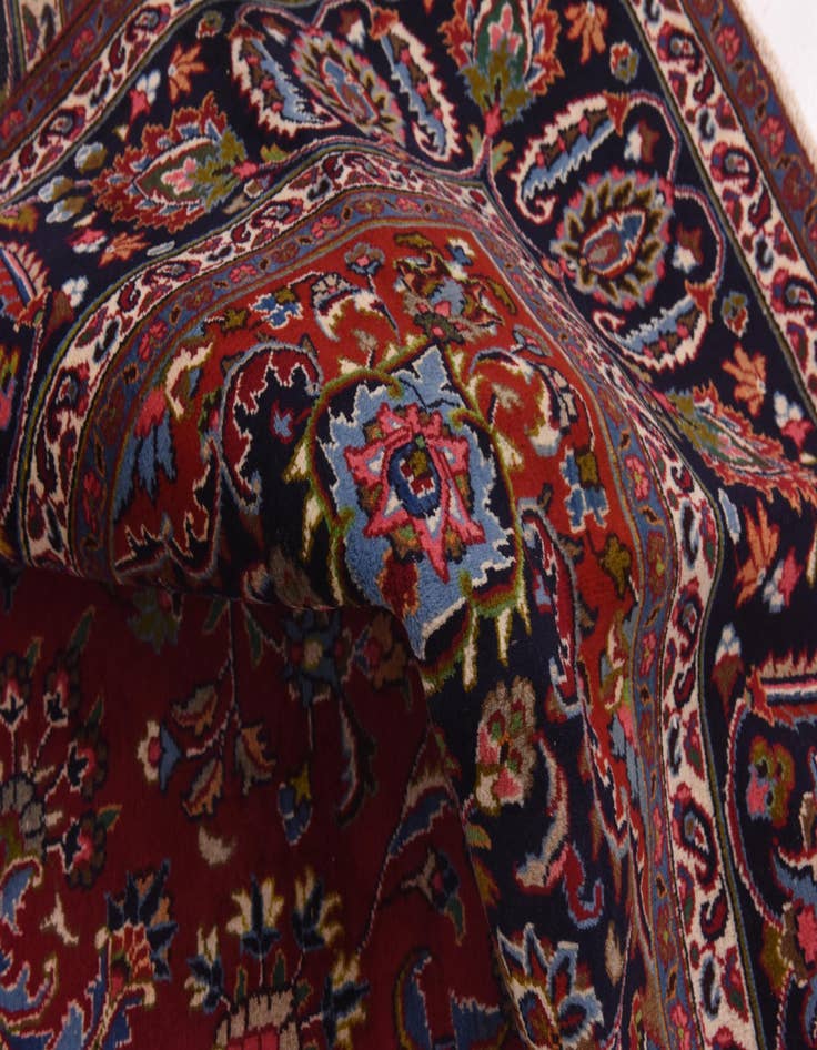 Detail image of  9' 4 x 12' 8  Hand Knotted Mashad Persian Wool Rug