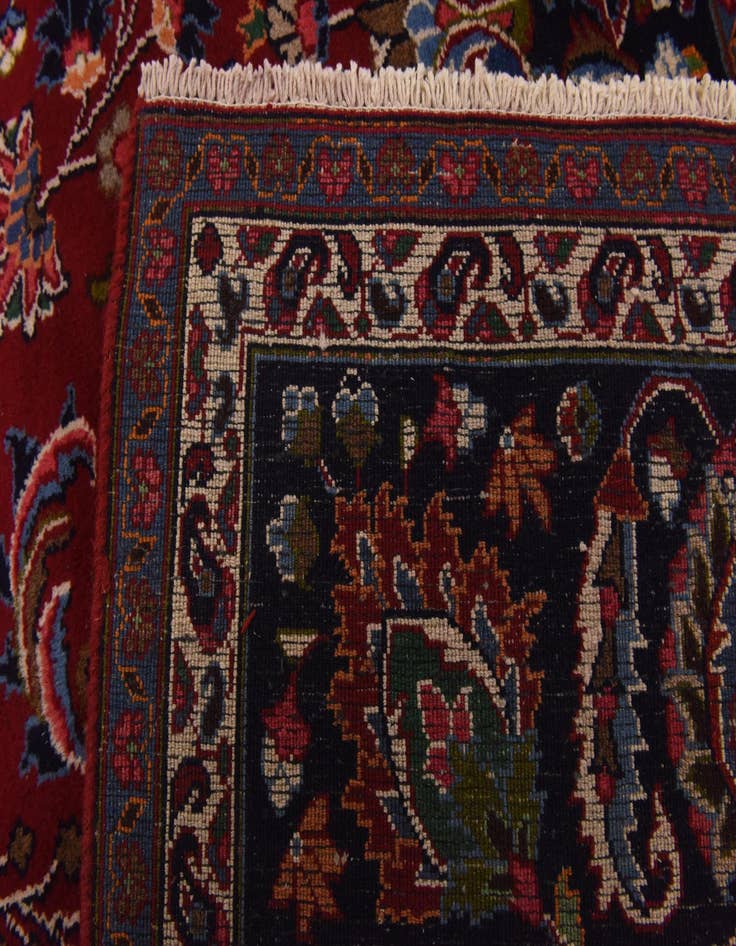 Detail image of  9' 4 x 12' 8  Hand Knotted Mashad Persian Wool Rug