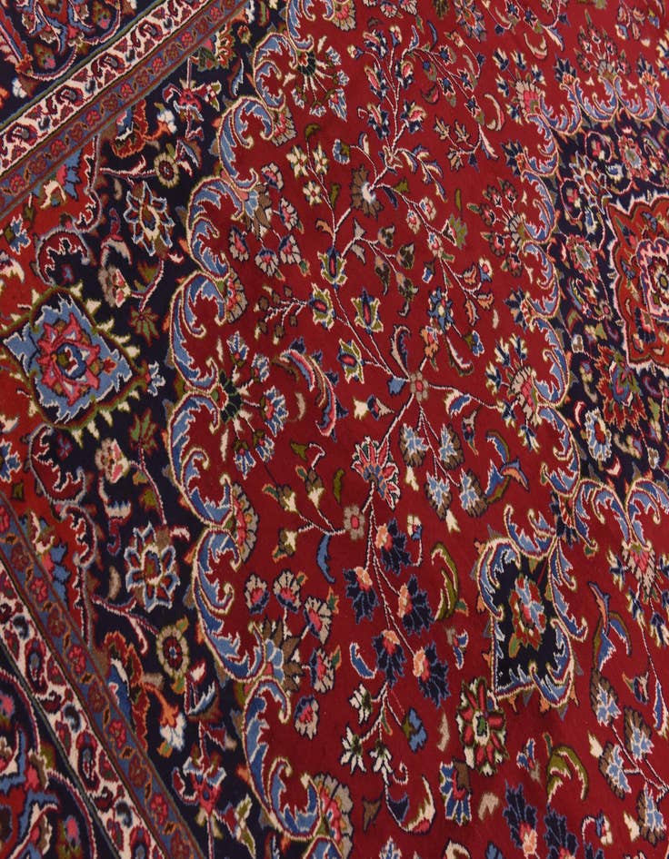 Detail image of  9' 4 x 12' 8  Hand Knotted Mashad Persian Wool Rug