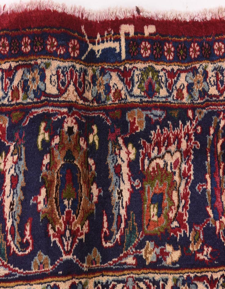 Detail image of  9' 9 x 12' 8  Hand Knotted Mashad Persian Wool Rug