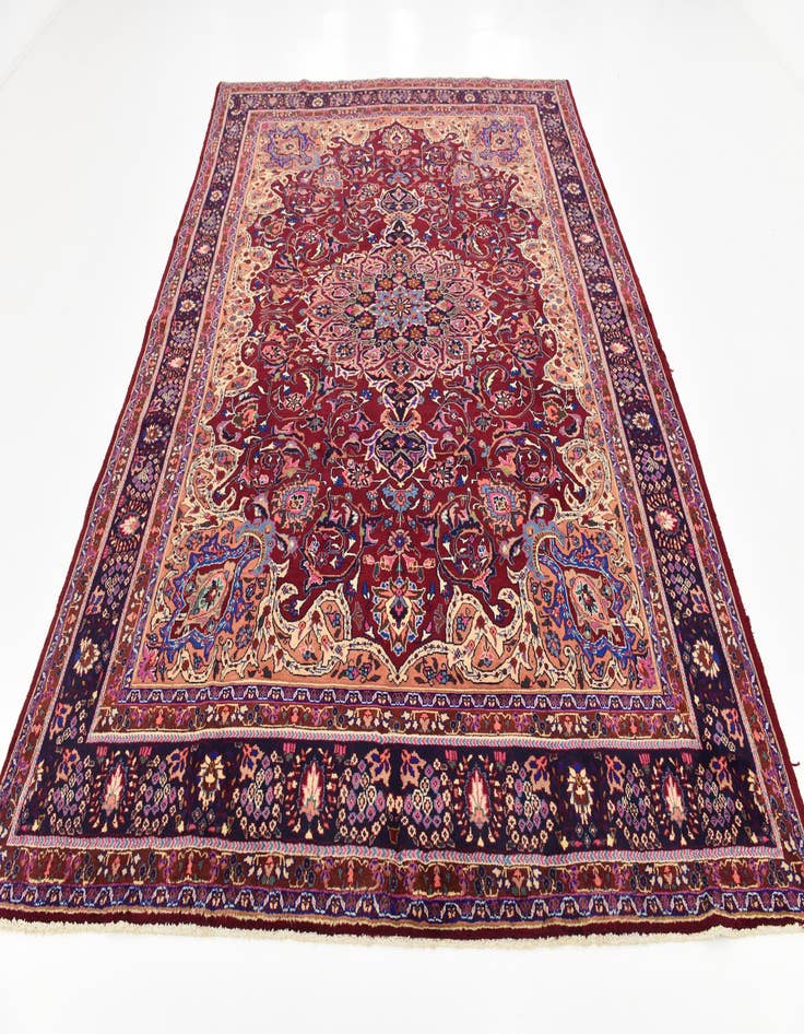 Detail image of  9' 10 x 13' 2  Hand Knotted Mashad Persian Wool Rug