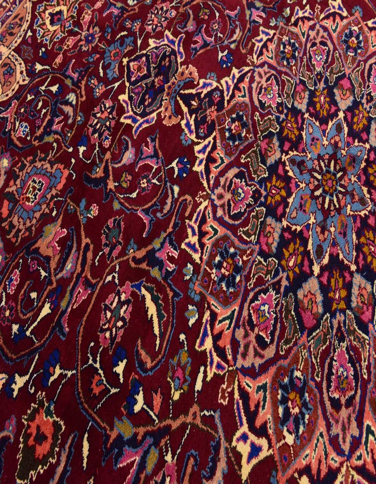 Detail image of  9' 10 x 13' 2  Hand Knotted Mashad Persian Wool Rug