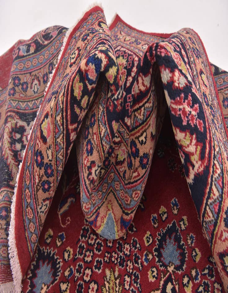 Detail image of  9' 6 x 12' 6  Hand Knotted Mashad Persian Wool Rug