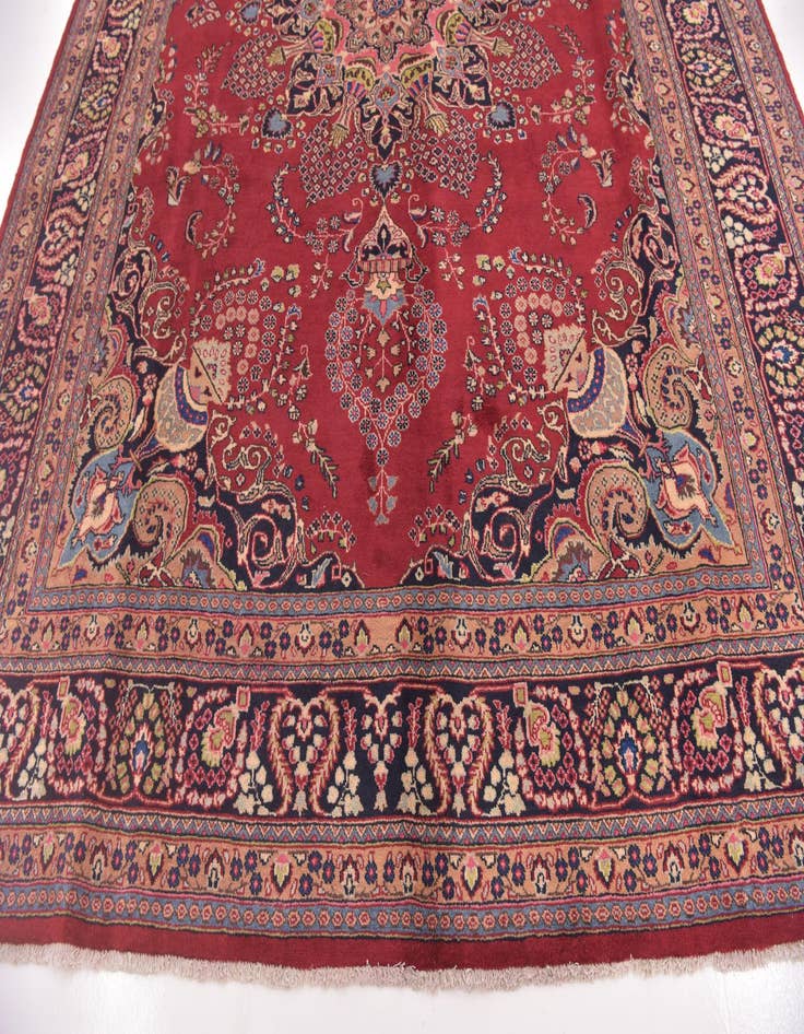 Detail image of  9' 6 x 12' 6  Hand Knotted Mashad Persian Wool Rug