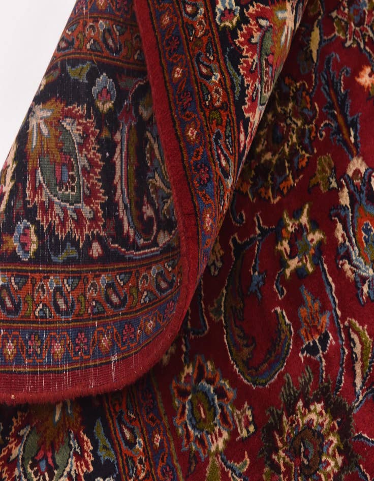 Detail image of  9' 8 x 12' 7  Hand Knotted Mashad Persian Wool Rug